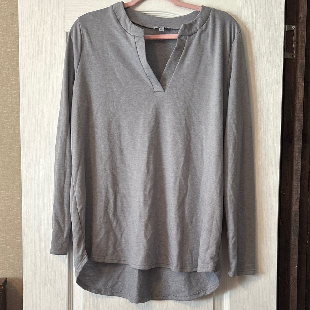 White Birch Heather Gray Long Sleeve Top